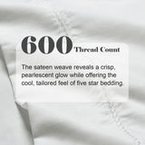 600 Thread Count Cotton Blend Pillowcases, Imperia Embroidered Hem, Set of 2