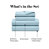 600 Thread Count Cotton Blend Bed Sheet Set - Imperia Embroidered Hem