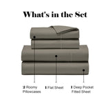 600 Thread Count Cotton Blend Bed Sheet Set - Imperia Embroidered Hem