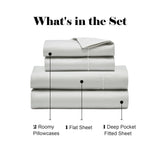 600 Thread Count Cotton Blend Bed Sheet Set - Imperia Embroidered Hem