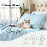 600 Thread Count Cotton Blend Pillowcases, Imperia Embroidered Hem, Set of 2