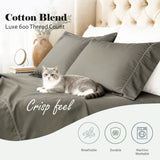 600 Thread Count Cotton Blend Pillowcases, Imperia Embroidered Hem, Set of 2