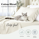 600 Thread Count Cotton Blend Pillowcases, Imperia Embroidered Hem, Set of 2