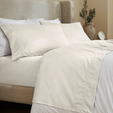 600 Thread Count Cotton Blend Bed Sheet Set - Imperia Embroidered Hem