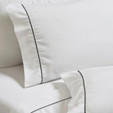 600 Thread Count Cotton Blend Bed Sheet Set - Imperia Embroidered Hem