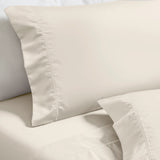 600 Thread Count Cotton Blend Bed Sheet Set - Imperia Embroidered Hem