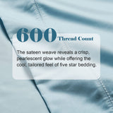 600 Thread Count Cotton Blend Pillowcases, Pandora Embroidered Hem, Set of 2