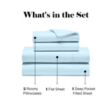 600 Thread Count Cotton Blend Deep Pocket Bed Sheet Set, Pandora Embroidered Hem