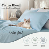 600 Thread Count Cotton Blend Pillowcases, Pandora Embroidered Hem, Set of 2