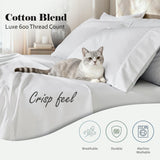 600 Thread Count Cotton Blend Pillowcases, Pandora Embroidered Hem, Set of 2