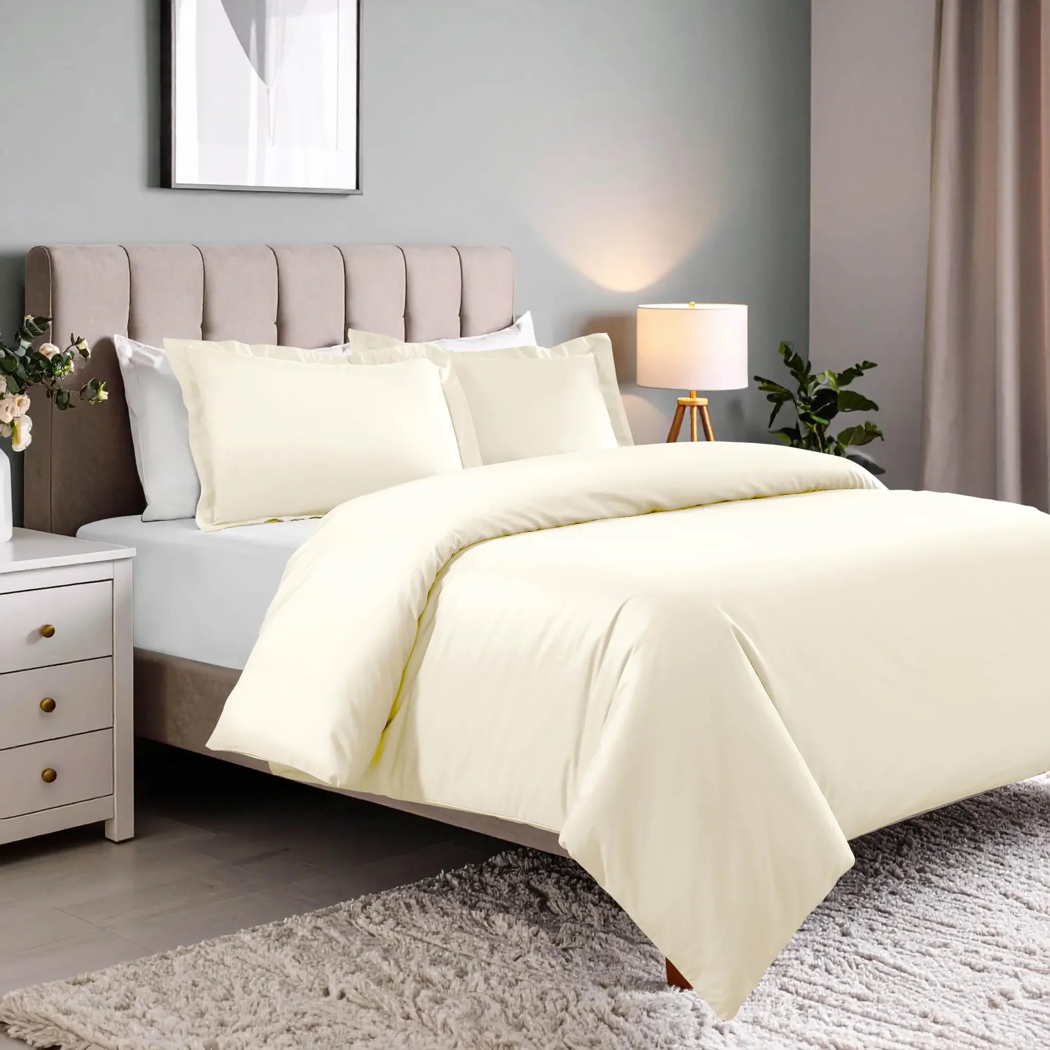 Cotton Blend 600 Thread Count Solid Duvet Cover Set