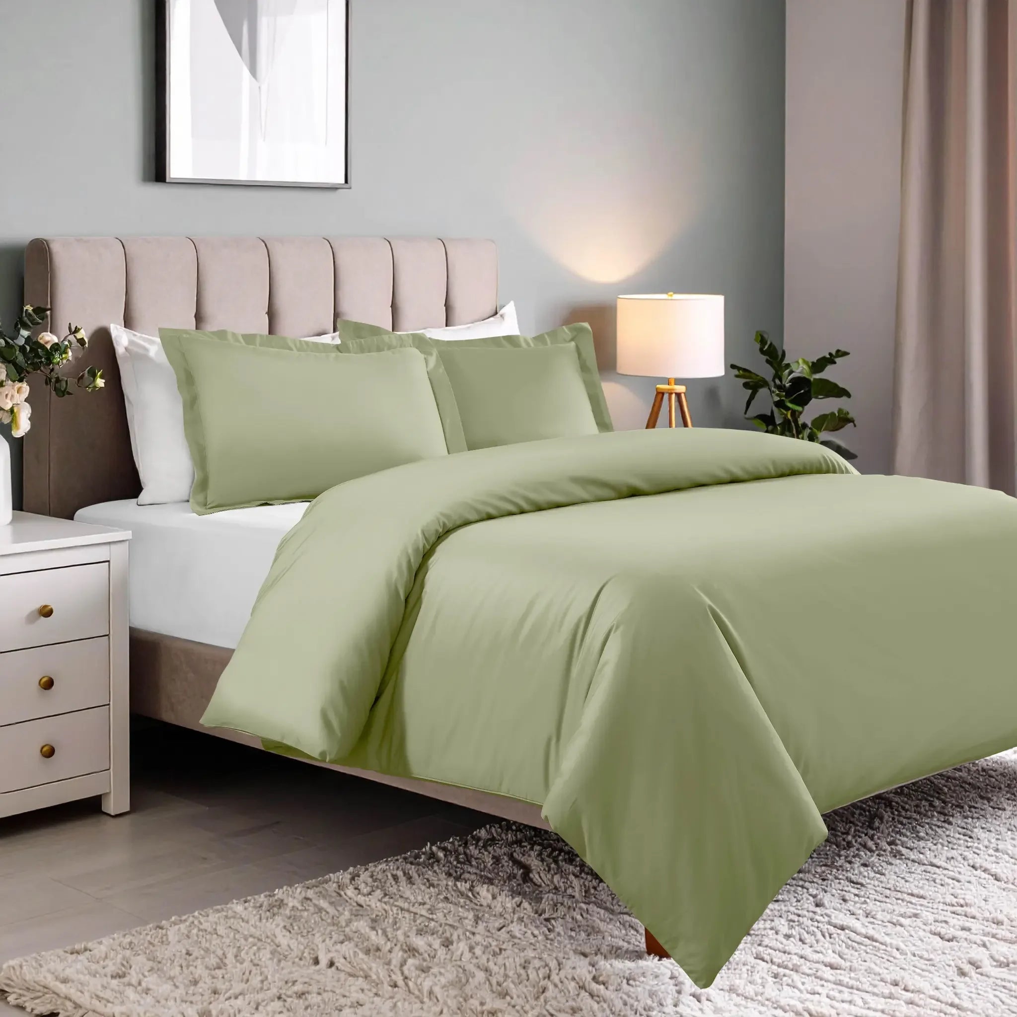 Cotton Blend 600 Thread Count Solid Duvet Cover Set