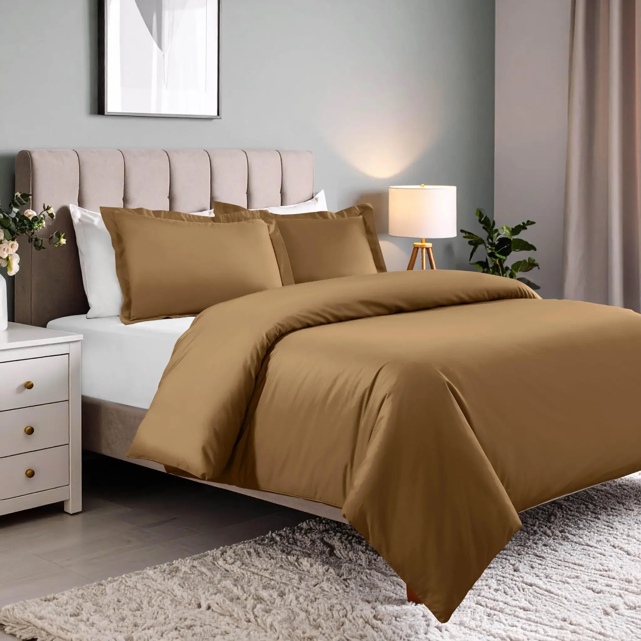 Cotton Blend 600 Thread Count Solid Duvet Cover Set
