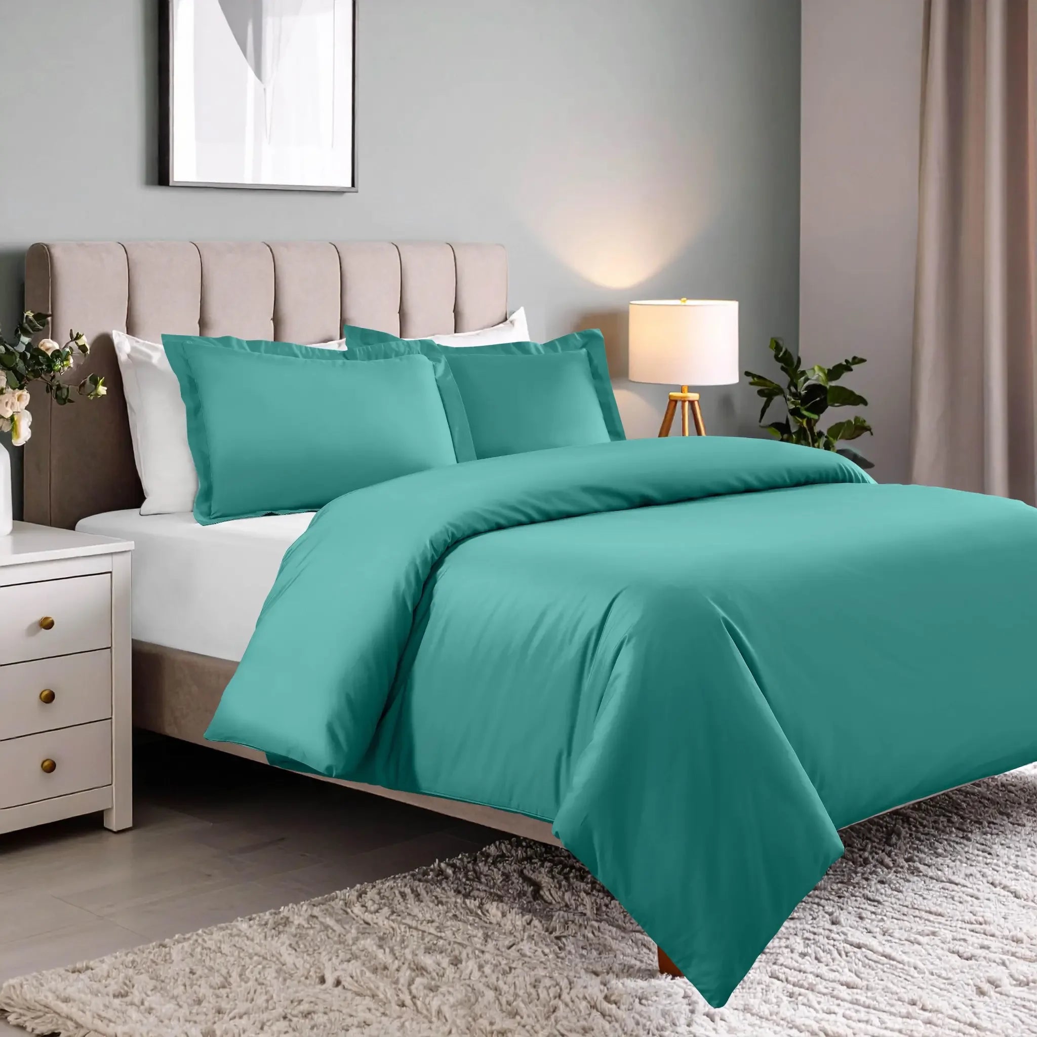 Cotton Blend 600 Thread Count Solid Duvet Cover Set