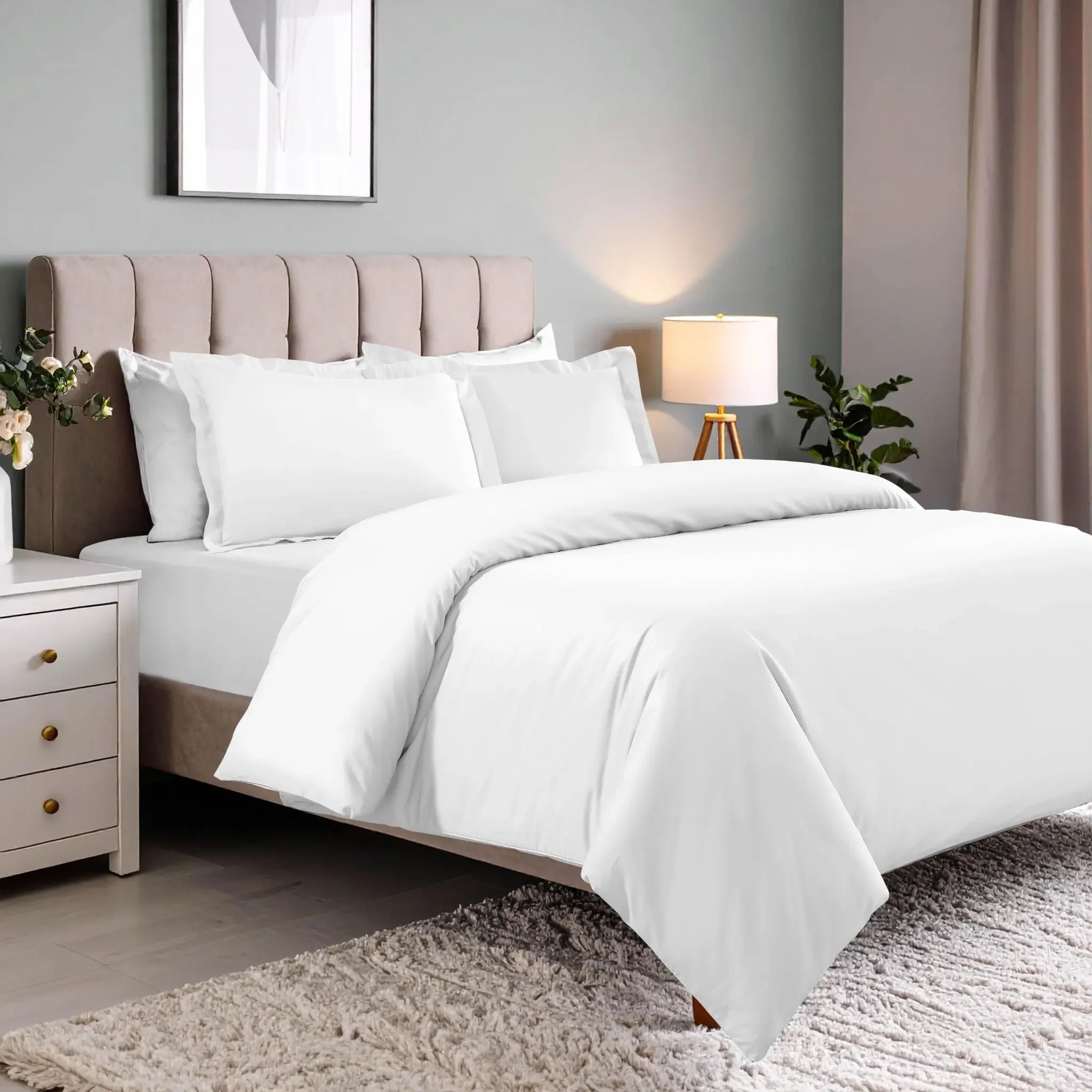 Cotton Blend 600 Thread Count Solid Duvet Cover Set