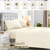 600 Thread Count Cotton Blend Bed Sheet Set Solid Deep Pocket