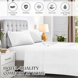 600 Thread Count Cotton Blend Bed Sheet Set Solid Deep Pocket