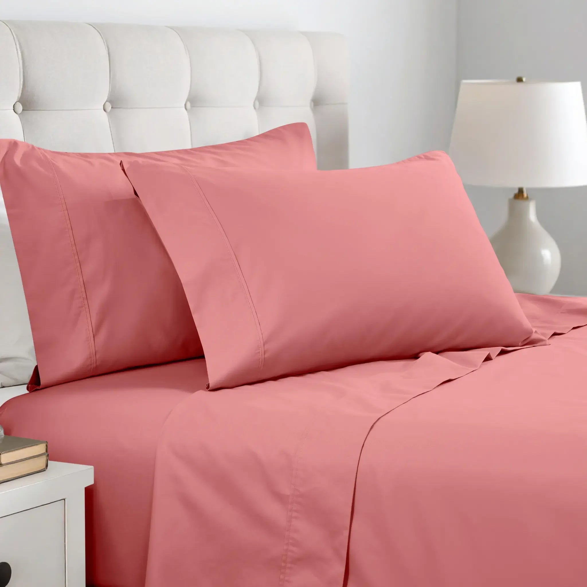 Cotton Blend 600 Thread Count Solid Pillowcase Set of 2