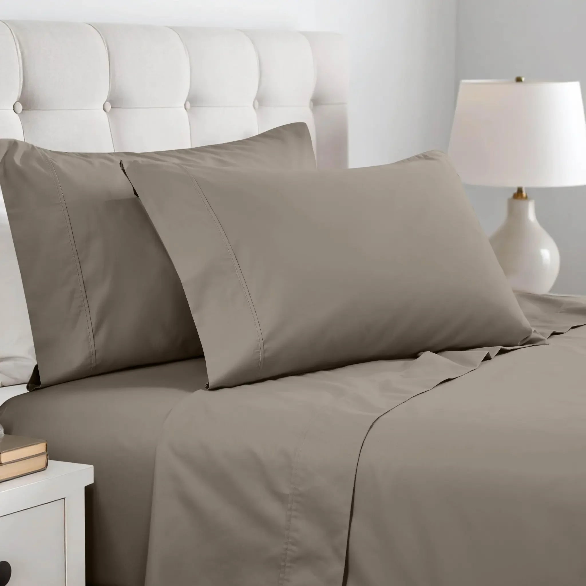 Cotton Blend 600 Thread Count Solid Pillowcase Set of 2