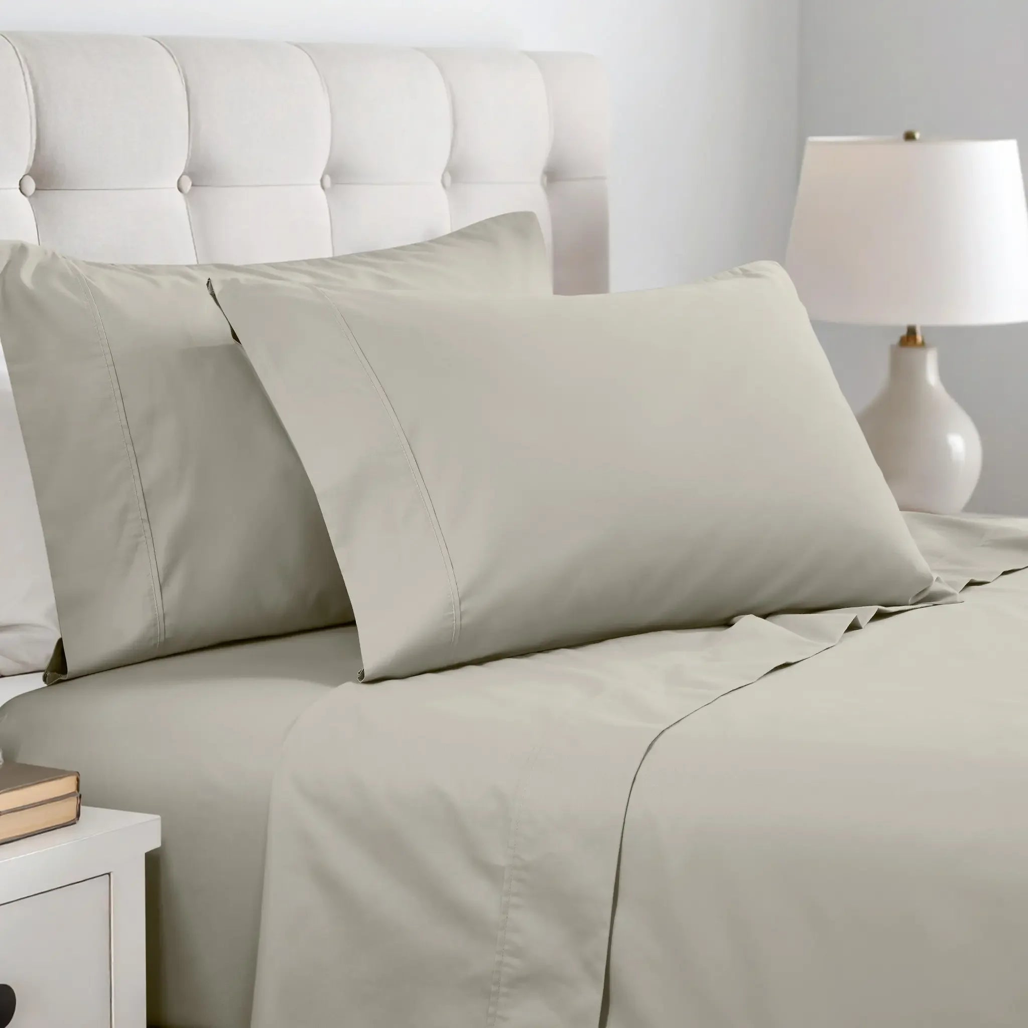 Cotton Blend 600 Thread Count Solid Pillowcase Set of 2