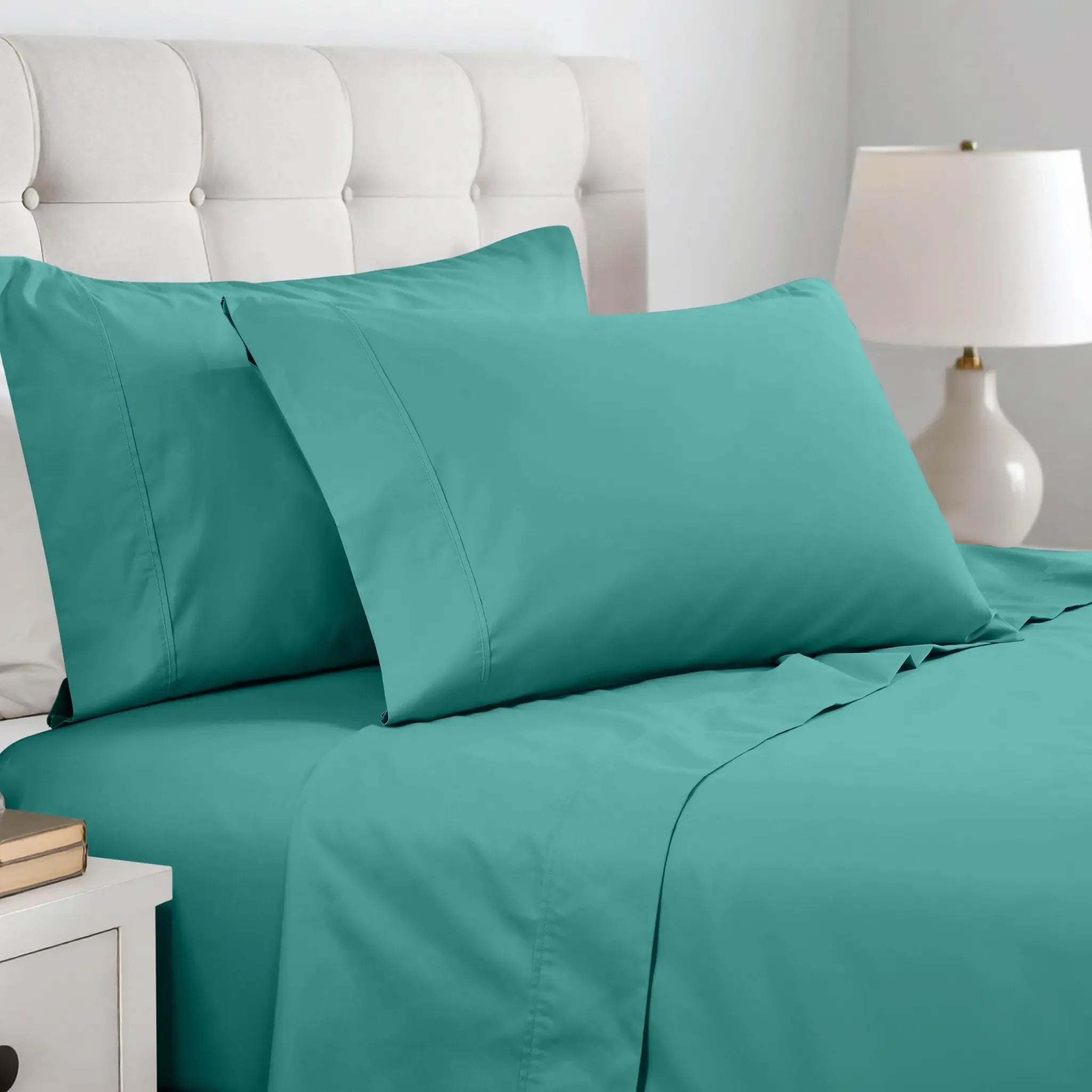 Cotton Blend 600 Thread Count Solid Pillowcase Set of 2