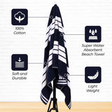 Striped Oversized Cabana Cotton Beach Towel Sets