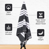 Striped Oversized Cabana Cotton Beach Towel Sets