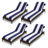 Superior Cabana Striped Cotton Chaise Lounge Chair Cover Set