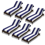 Superior Cabana Striped Cotton Chaise Lounge Chair Cover Set