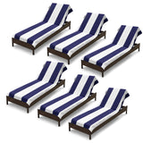 Superior Cabana Striped Cotton Chaise Lounge Chair Cover Set