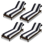 Superior Cabana Striped Cotton Chaise Lounge Chair Cover Set