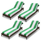 Superior Cabana Striped Cotton Chaise Lounge Chair Cover Set