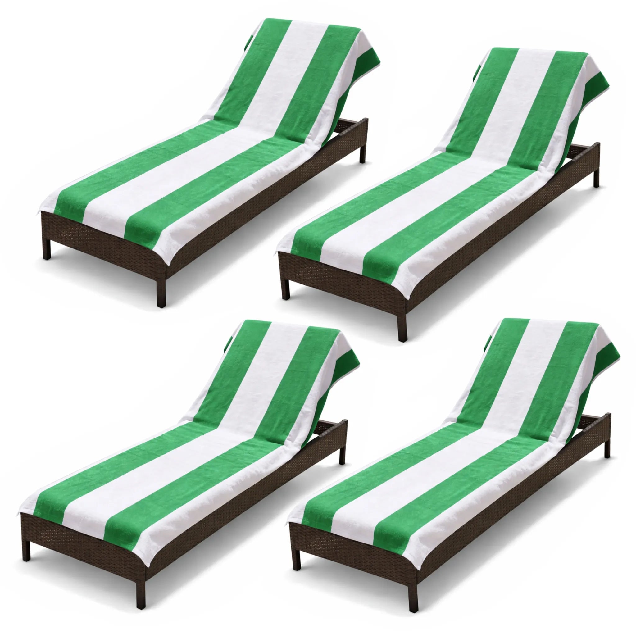 Superior Cabana Striped Cotton Chaise Lounge Chair Cover Set