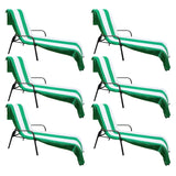 Superior Cabana Striped Cotton Chaise Lounge Chair Cover Set