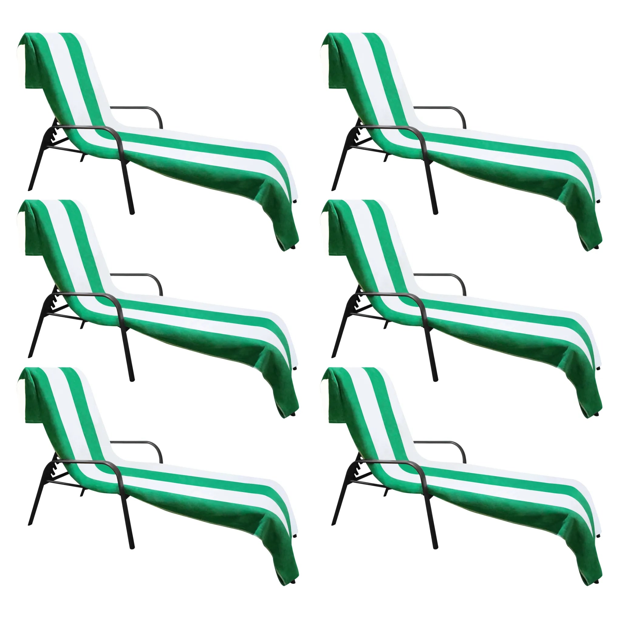 Superior Cabana Striped Cotton Chaise Lounge Chair Cover Set
