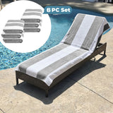 Superior Cabana Striped Cotton Chaise Lounge Chair Cover Set