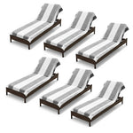 Superior Cabana Striped Cotton Chaise Lounge Chair Cover Set
