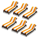 Superior Cabana Striped Cotton Chaise Lounge Chair Cover Set