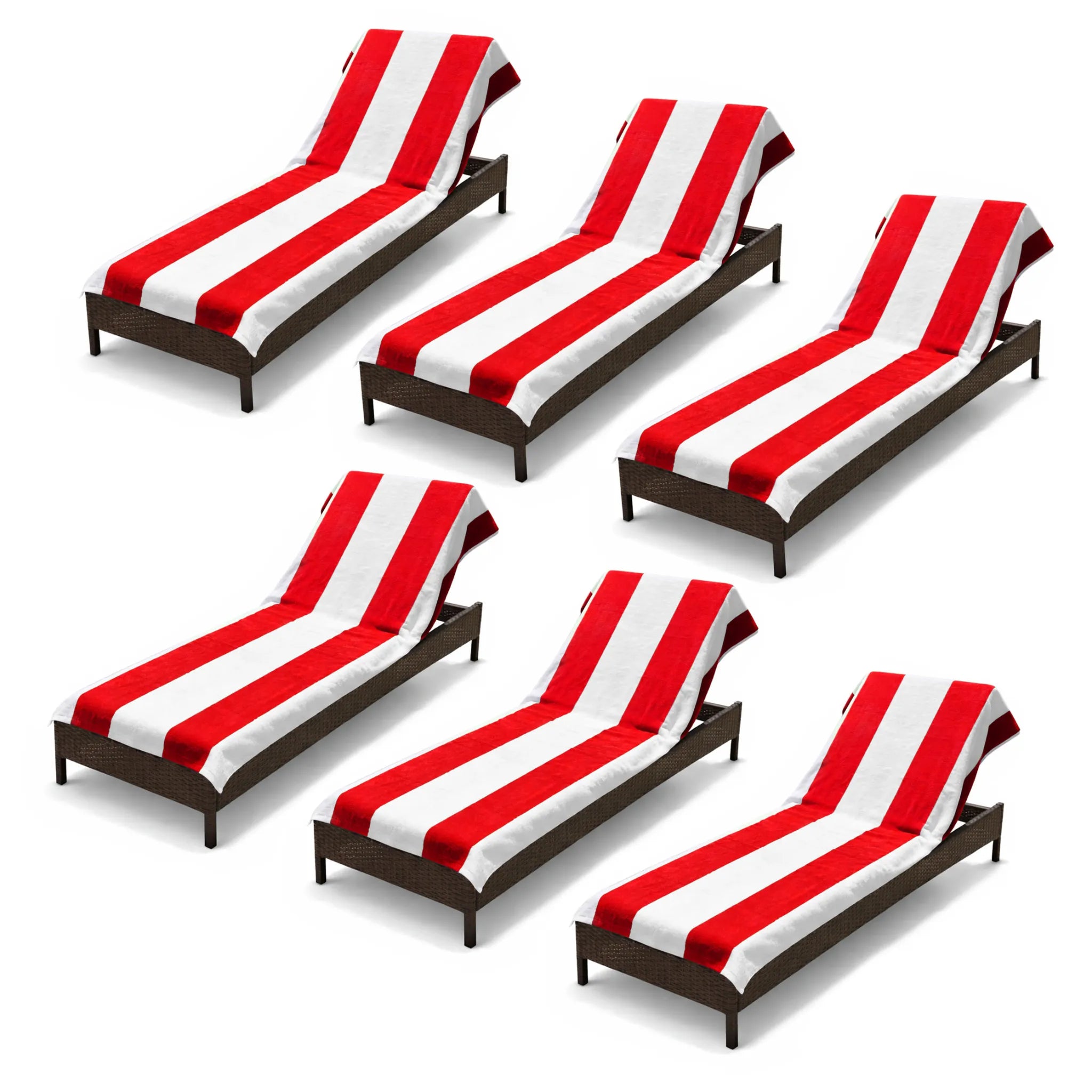 Superior Cabana Striped Cotton Chaise Lounge Chair Cover Set