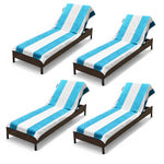 Superior Cabana Striped Cotton Chaise Lounge Chair Cover Set