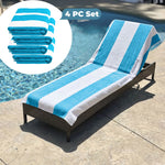 Superior Cabana Striped Cotton Chaise Lounge Chair Cover Set