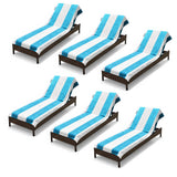 Superior Cabana Striped Cotton Chaise Lounge Chair Cover Set
