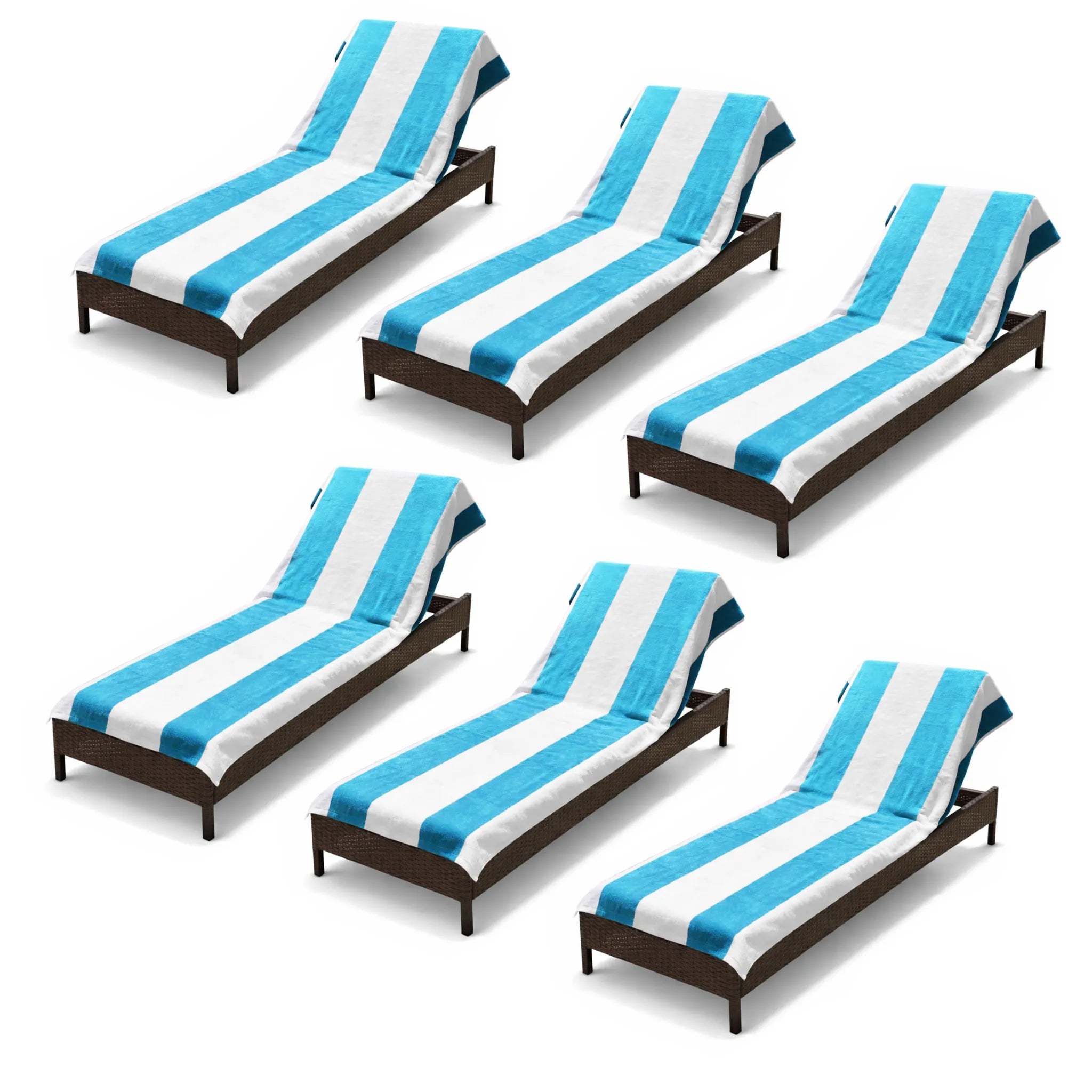 Superior Cabana Striped Cotton Chaise Lounge Chair Cover Set