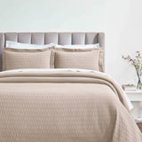Lightweight Cotton Matelassé Bedspread Set Calvert Diamond Lattice Jacquard (3-Piece)