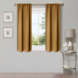 Solid Room Darkening Rod Pocket Blackout Curtain Panels, Set of 2
