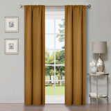 Solid Room Darkening Rod Pocket Blackout Curtain Panels, Set of 2
