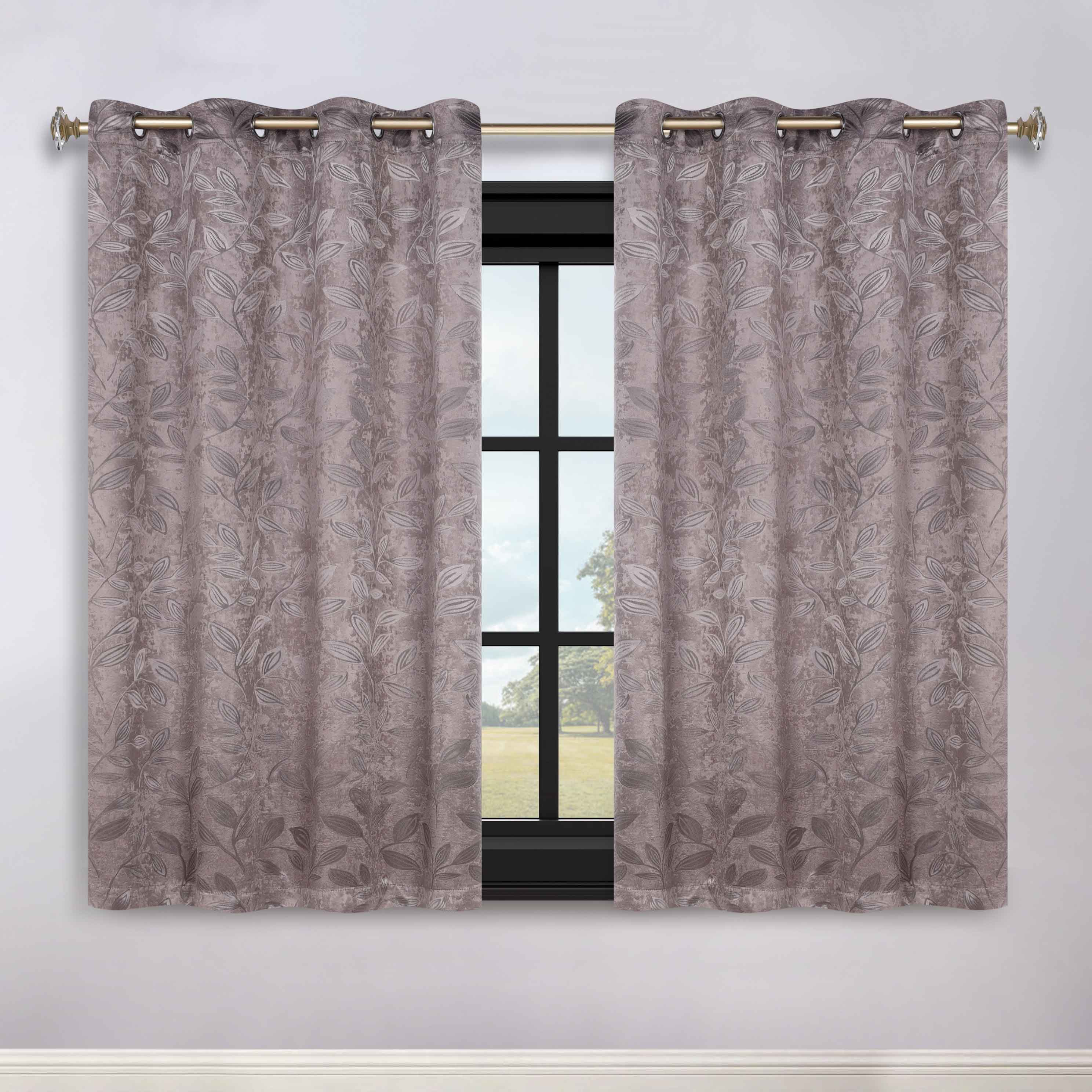Leaves Room Darkening Grommet Blackout Curtain Panels, Set of 2 - Blackout Curtains by Superior
