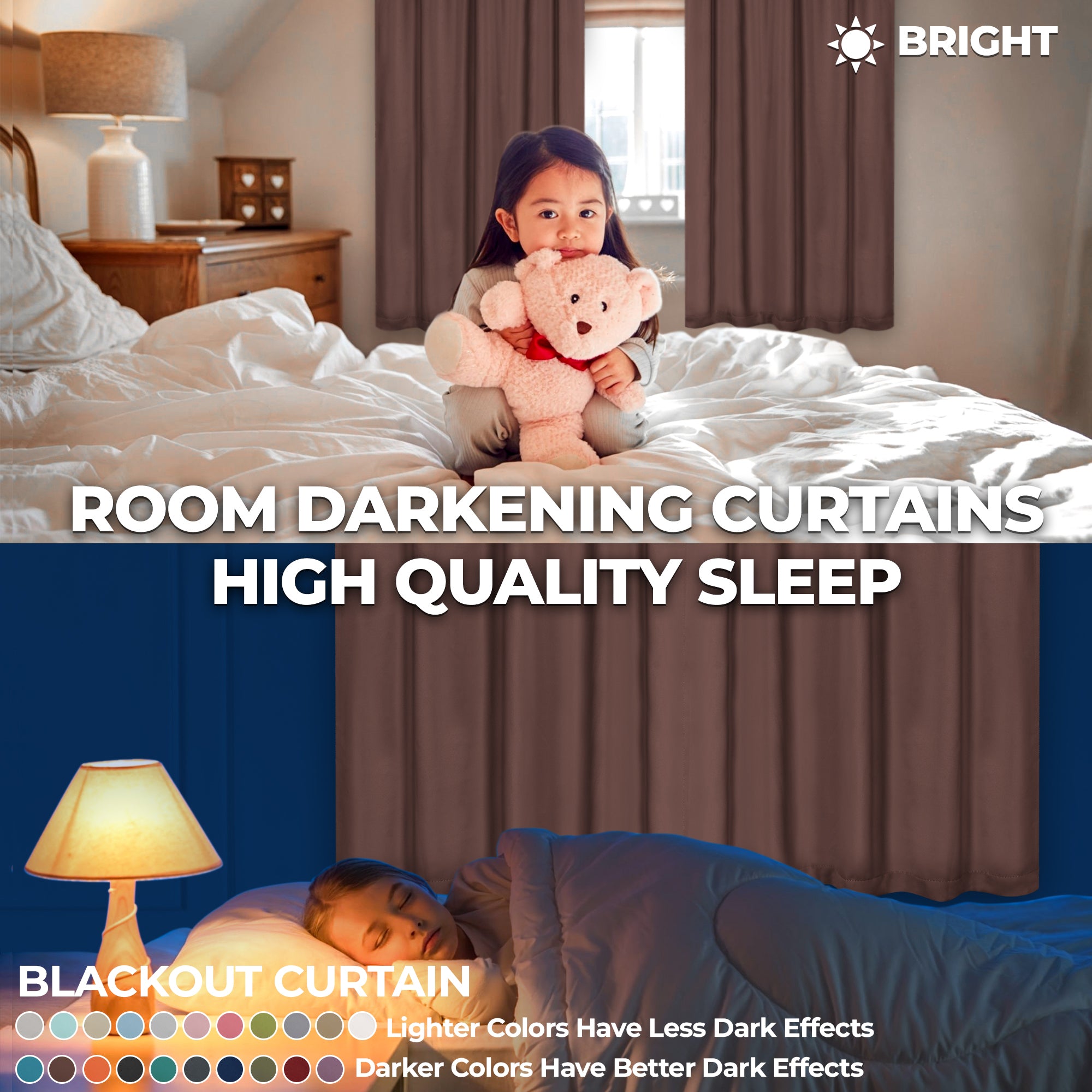 Solid Room Darkening Rod Pocket Blackout Curtain Panels, Set of 2 - Blackout Curtains by Superior