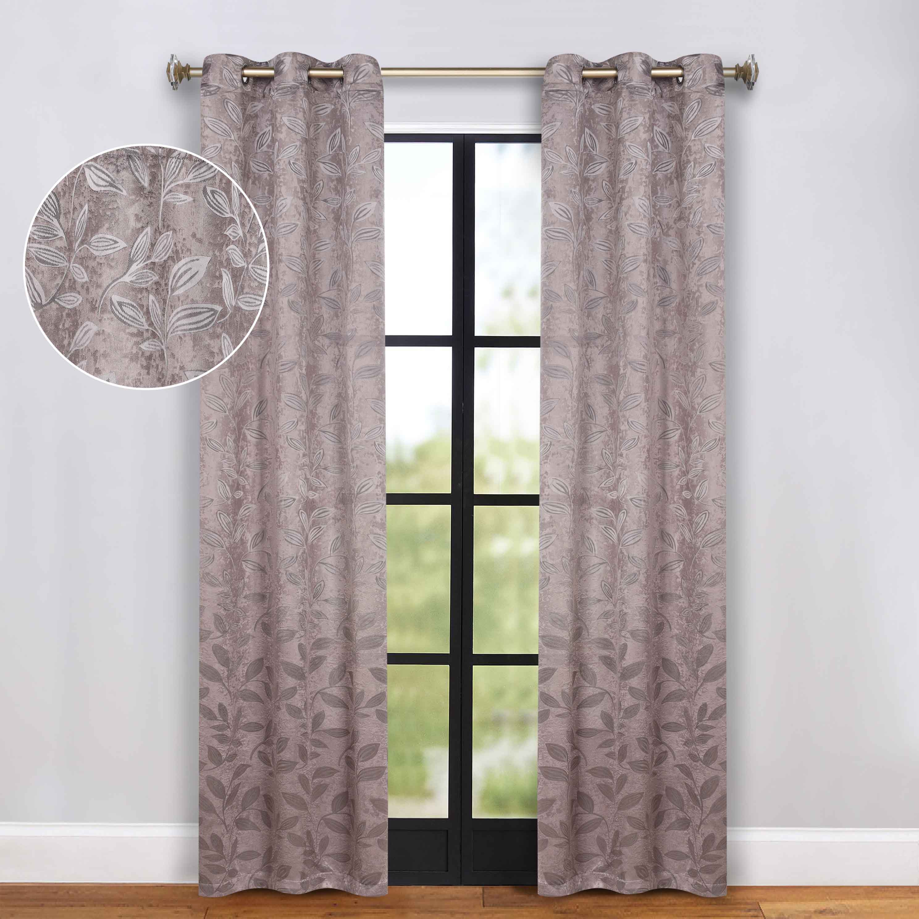 Leaves Room Darkening Grommet Blackout Curtain Panels, Set of 2 - Blackout Curtains by Superior Brand