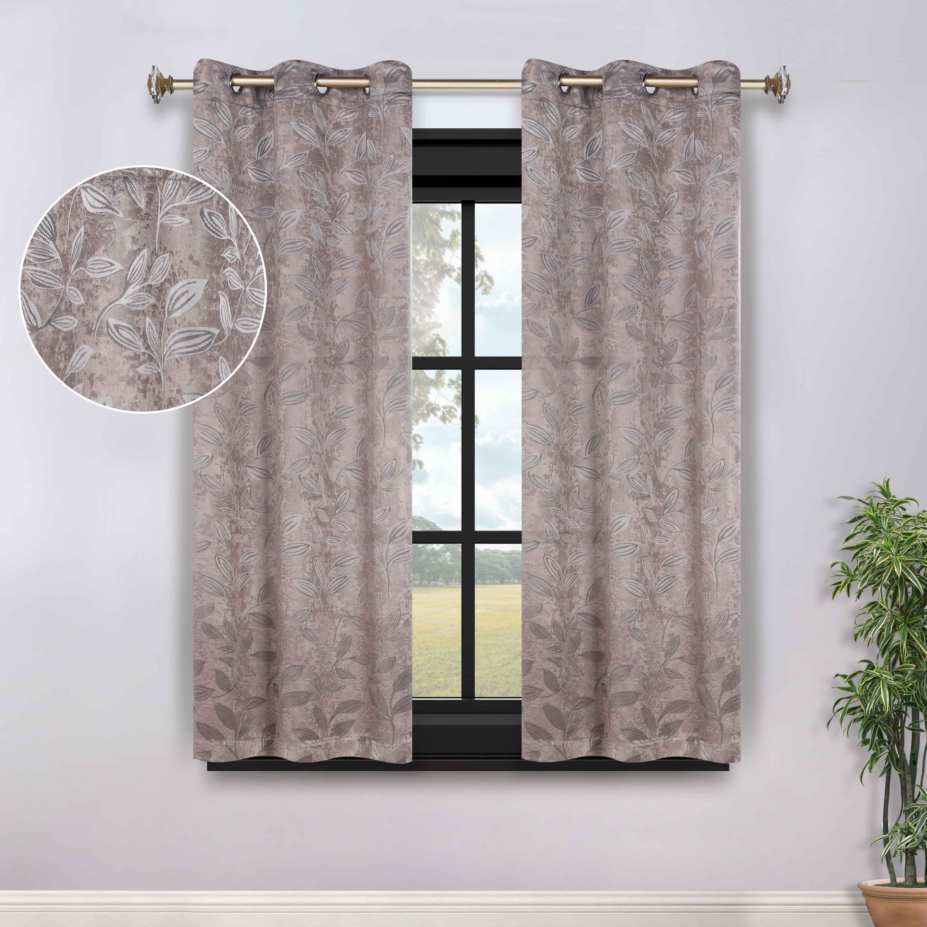 Leaves Room Darkening Grommet Blackout Curtain Panels, Set of 2 - Blackout Curtains by Superior Brand